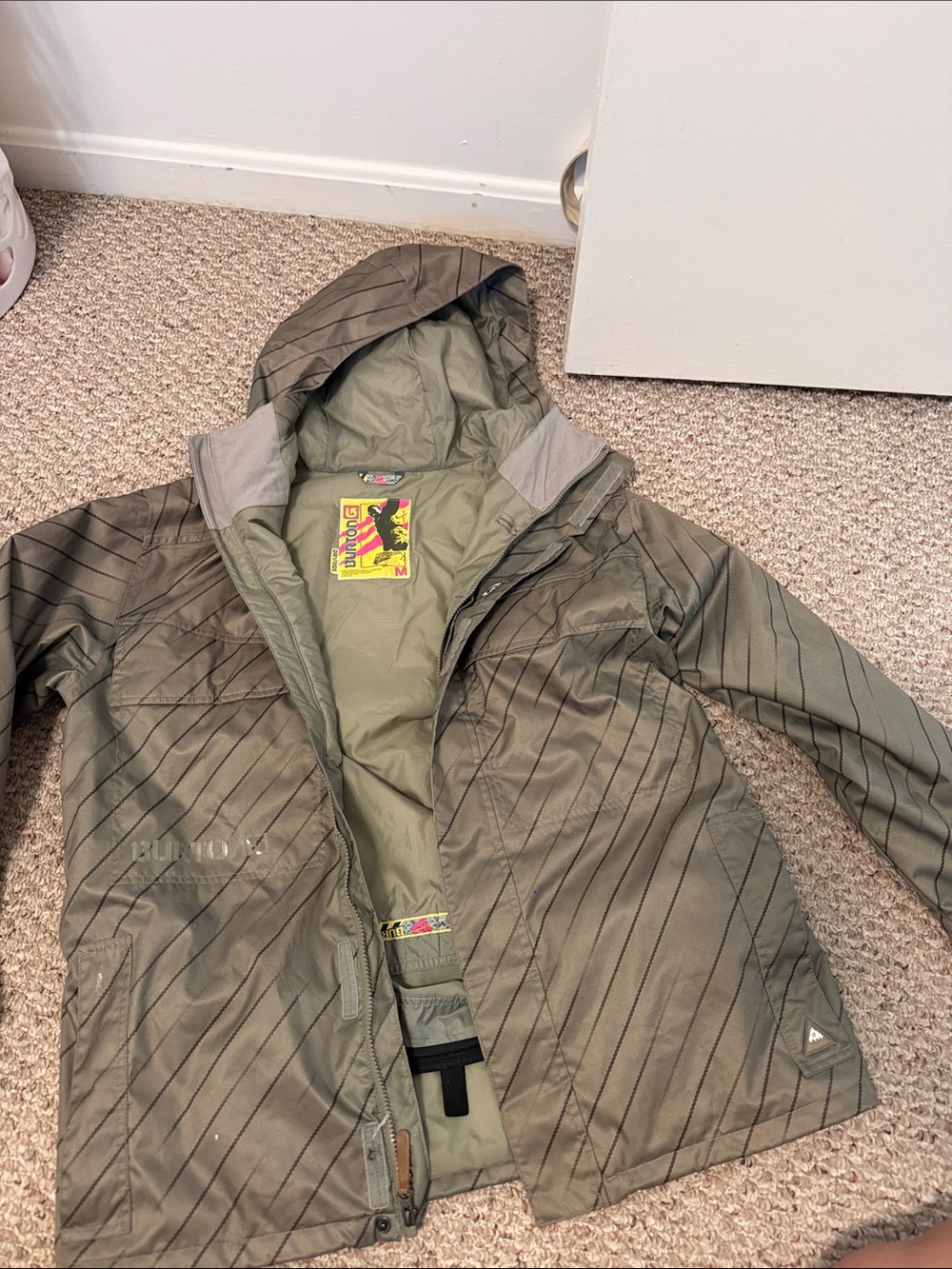 Burton Olive Green Quilted Hooded Jacket